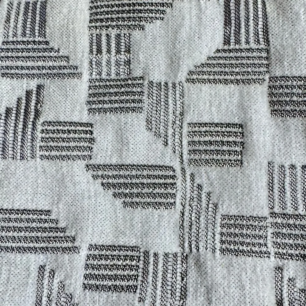 West Elm Cut Geo Chenille Jacquard Square Pillow Cover 18x18 Stone White